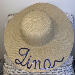“Gina” personalized beach hat